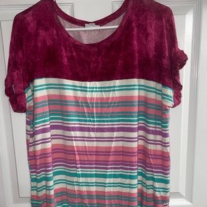 Lularoe Leah - Multi colored stripes size medium